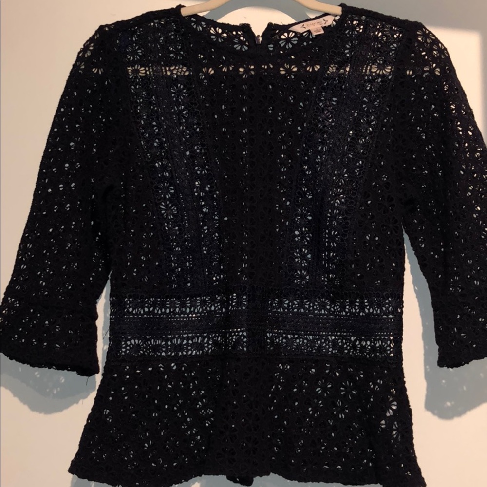 Nanette Lepore Peplum Eyelet Top